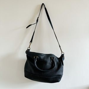 Madewell Berliner Satchel Bag in Black Pebbled Leather